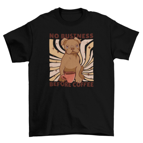 Bulldog and coffee t-shirt