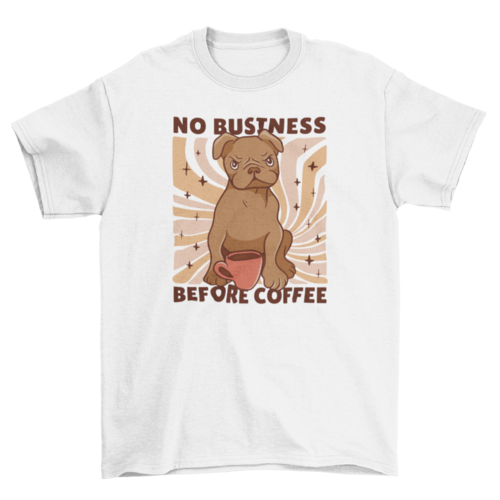 Bulldog and coffee t-shirt