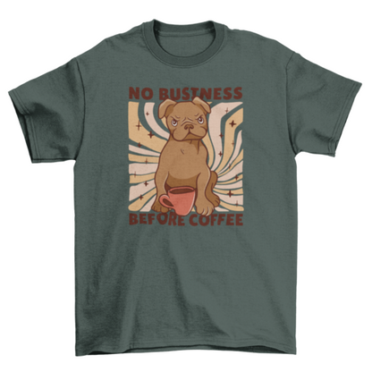 Bulldog and coffee t-shirt