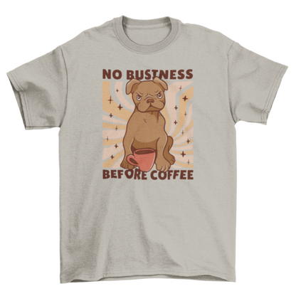 Bulldog and coffee t-shirt