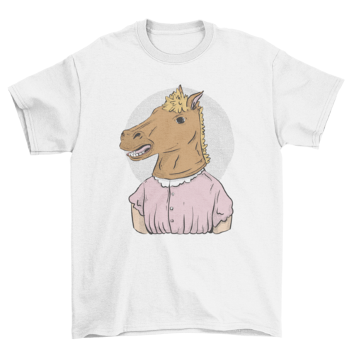 Brown horse mask t-shirt