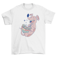 Load image into Gallery viewer, Cartoon dog eating ramen t-shirt
