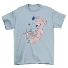 Load image into Gallery viewer, Cartoon dog eating ramen t-shirt
