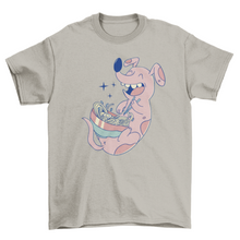 Load image into Gallery viewer, Cartoon dog eating ramen t-shirt
