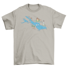 Load image into Gallery viewer, Cities around lake map t-shirt
