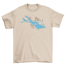 Load image into Gallery viewer, Cities around lake map t-shirt
