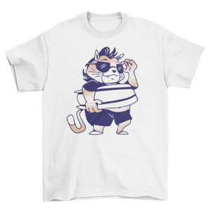 Funny cat cartoon animal t-shirt