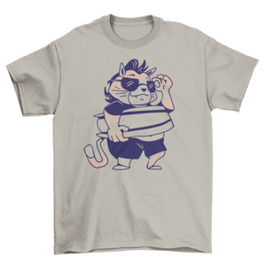 Funny cat cartoon animal t-shirt