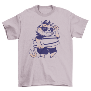 Funny cat cartoon animal t-shirt