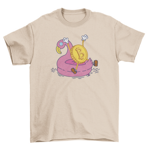 Crypto coin cartoon pool t-shirt