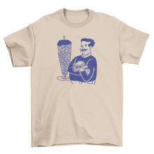 Load image into Gallery viewer, Cartoon man with kebab t-shirt design
