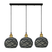 Load image into Gallery viewer, 3 Head Wicker Globe Shape Pendant Shade Retro Hanging Ceiling Lamp | Home Improvement
