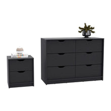 Load image into Gallery viewer, Bennett 2 Piece Bedroom Set, Nightstand + Dresser, Black Wengue Finish
