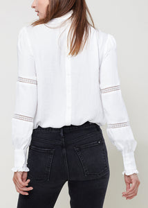 Arizona Eyelet Long Sleeve Mock Neck Top