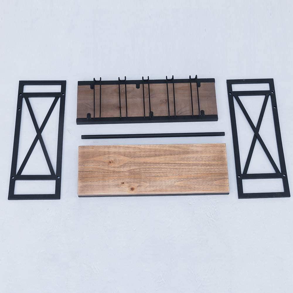 (2 Tier - 23.6in - Black) Industrial Wine Rack Wall Mounted, Wall Wine