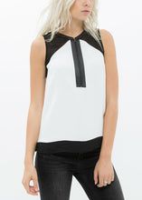 Load image into Gallery viewer, Women&#39;s Sleeveless Cut Block Zip Top
