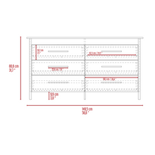 Load image into Gallery viewer, 6 Drawer Double Dresser Wezz, Four Legs, Superior Top, Light Gray
