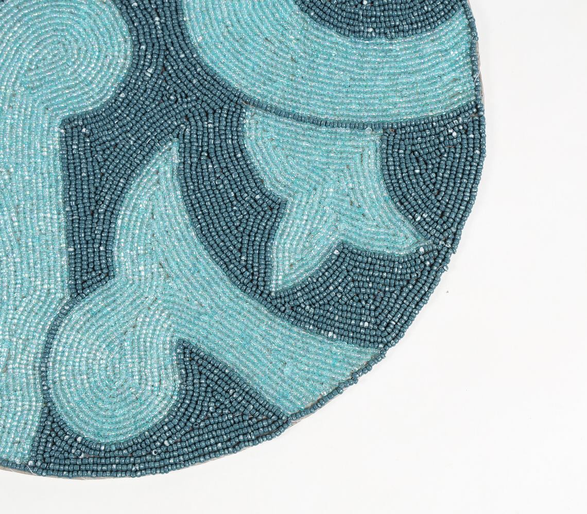 Beaded & Sequinned Aqua Placemat