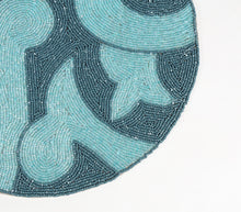 Load image into Gallery viewer, Beaded &amp; Sequinned Aqua Placemat
