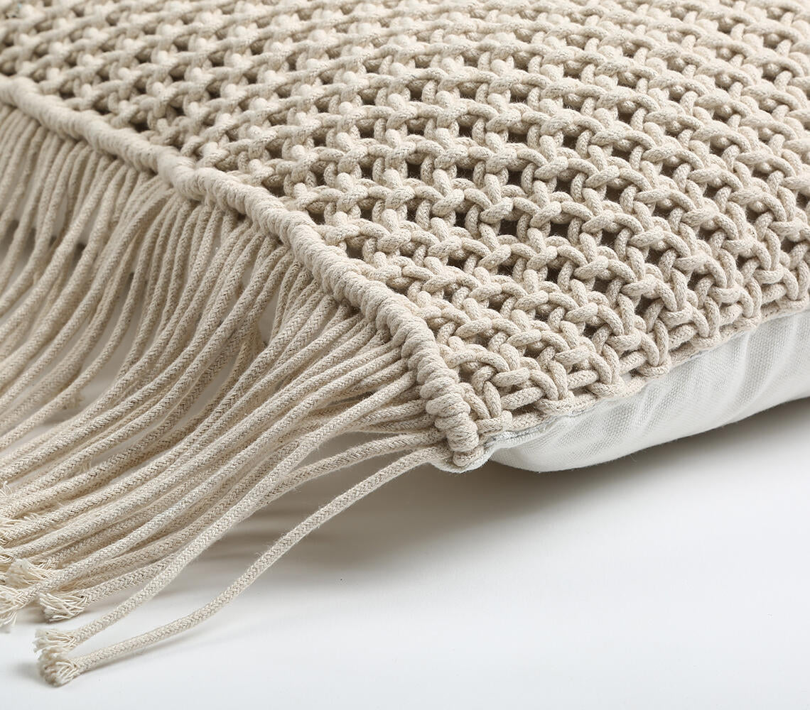 Diamond Macrame Fringed | Cushion Cover