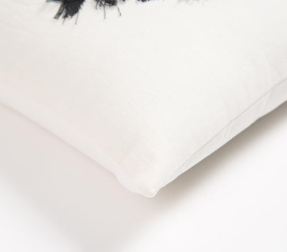 Embroidered & Fringed Cotton | Cushion Cover