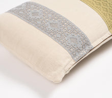 Load image into Gallery viewer, Hand Stitched Lace Cotton Lumbar | Cushion Cover
