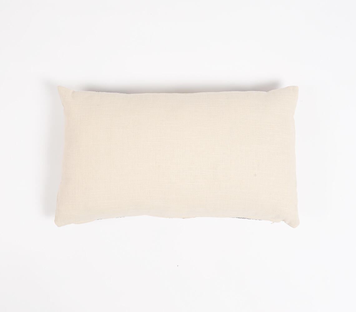 Hand Stitched Lace Cotton Lumbar | Cushion Cover