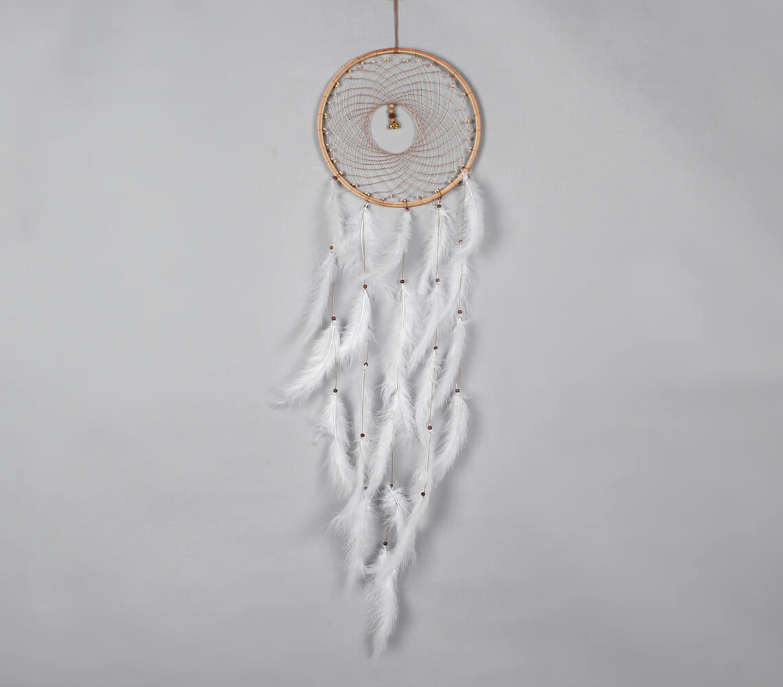 Classic Beaded & Faux Feathers Dreamcatcher