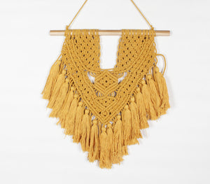 Cotton Macrame Mustard Tasseled Wall Decor