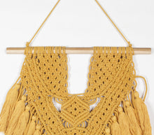 Load image into Gallery viewer, Cotton Macrame Mustard Tasseled Wall Decor
