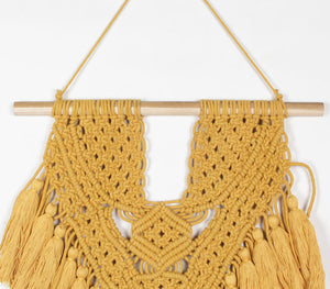 Cotton Macrame Mustard Tasseled Wall Decor