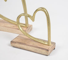 Load image into Gallery viewer, Aluminium Hearts With Wooden Base (set of 2)
