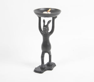 Cast Aluminium Rabbit Tea Light Stand