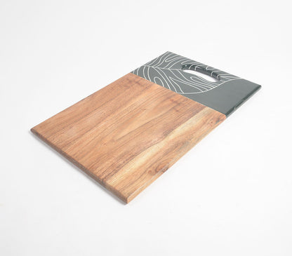 Forest Leaf Enameled Mango Wood Chopping Board | Kitchen