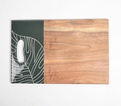 Forest Leaf Enameled Mango Wood Chopping Board | Kitchen