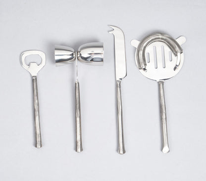 Silver-Toned Stainless Steel Bar Tools (Set of 4) | For The Bar