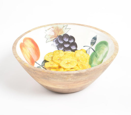 Hand Painted Statement Wooden Fruit Bowl | Home Decor