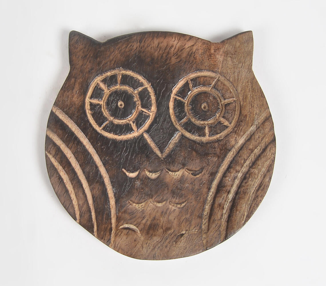 Hand Carved Owl Coasters (set of 4) | Kitchen