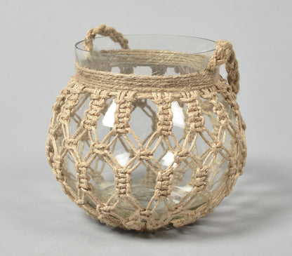 Hand Knotted Jute & Glass Jar Candle Holders (Set of 2) | Candles