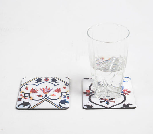 Taj Mahal Floral Laminated & Laser Cut MDF Coasters (set of 2) | Kitchen