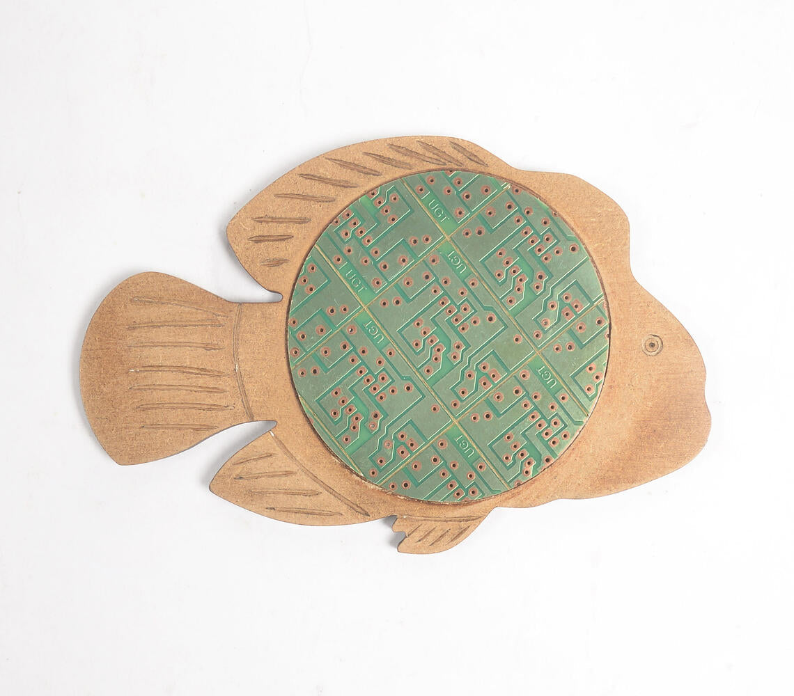 Recycled Circuit Board & MDF Fish-Shaped Coaster | Kitchen