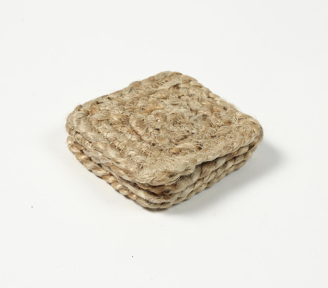 Hand Braided Jute Coasters (set of 4) | Kitchen