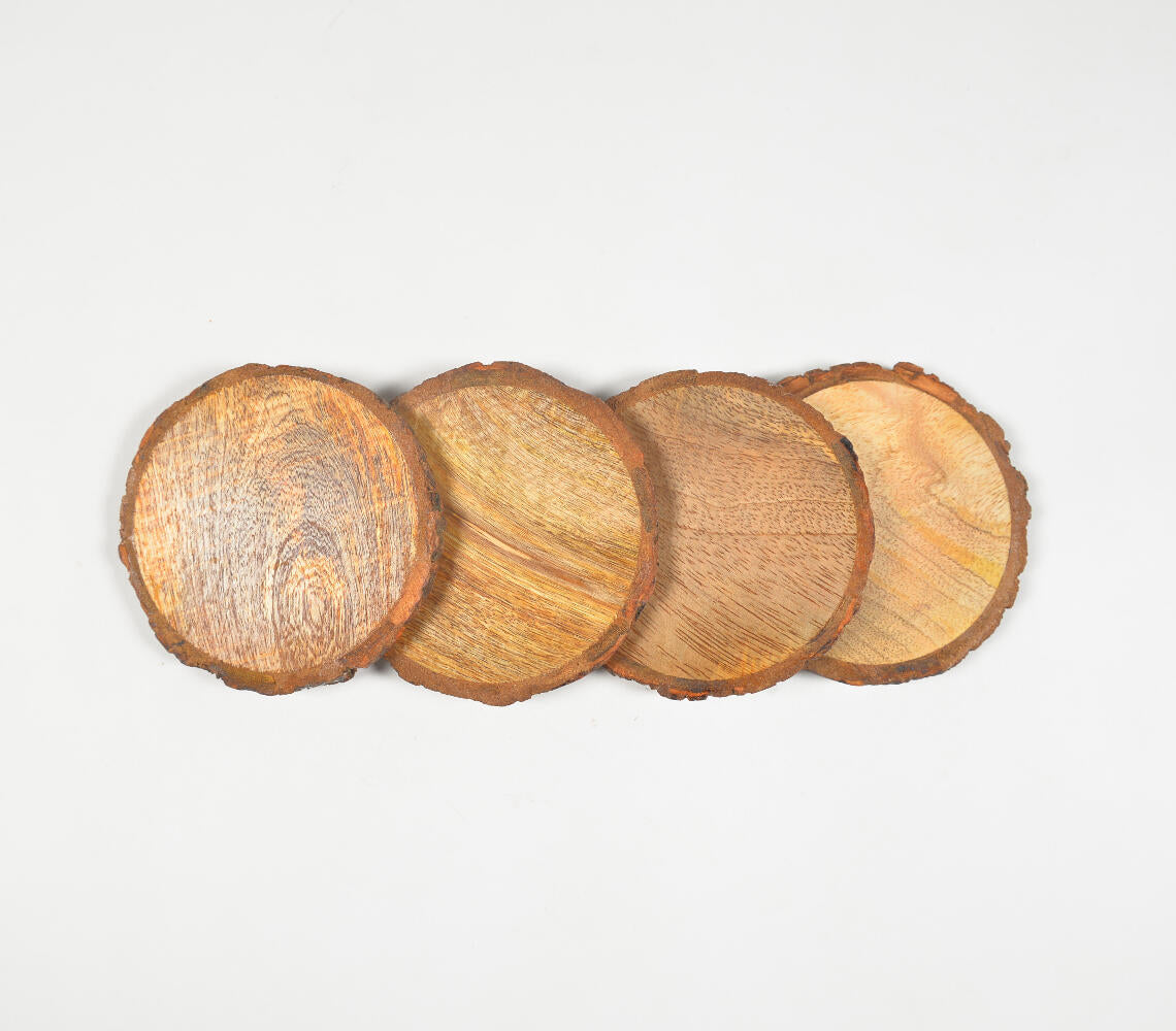 Wooden Log Coasters (set of 4) | Kitchen