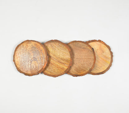 Wooden Log Coasters (set of 4) | Kitchen