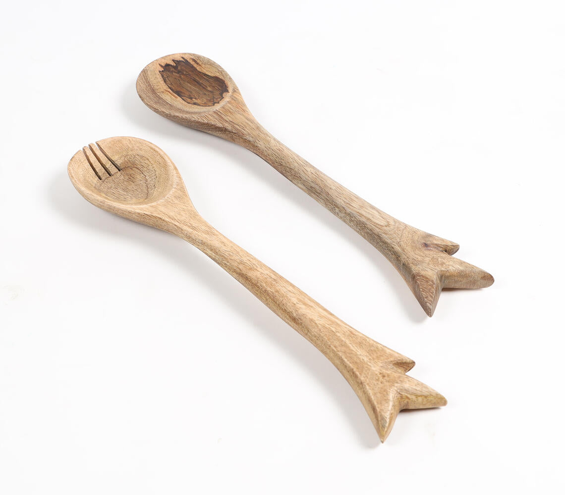 Raw Wooden Salad Servers (Set of 2) | Kitchen