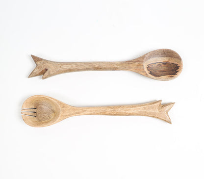 Raw Wooden Salad Servers (Set of 2) | Kitchen