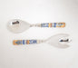 Hand Painted Ceramic & Stainless Steel Salad Servers Combo | Kitchen