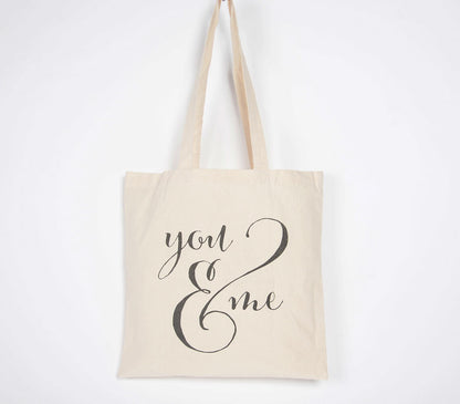 You & Me Cotton Canvas Tote Bag