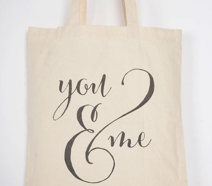 You & Me Cotton Canvas Tote Bag