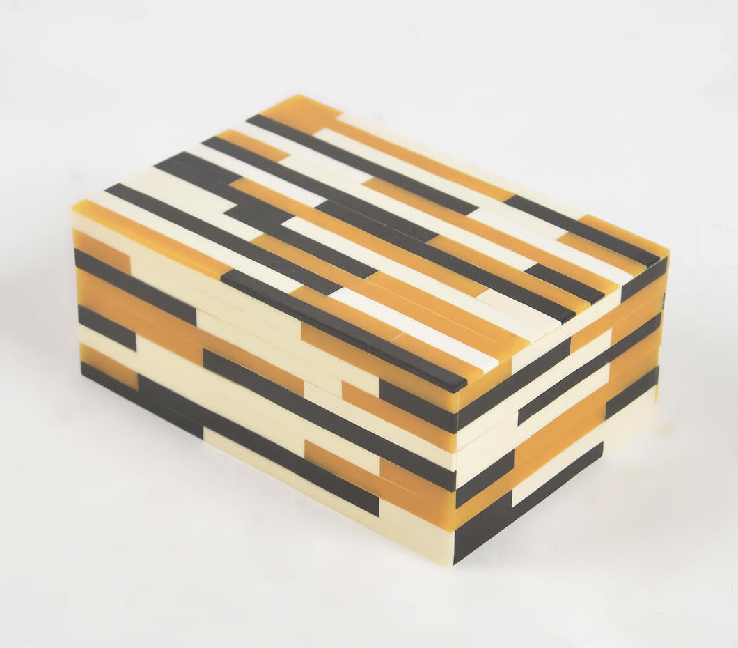 Abstract Striped MDF & Resin Jewelry Box